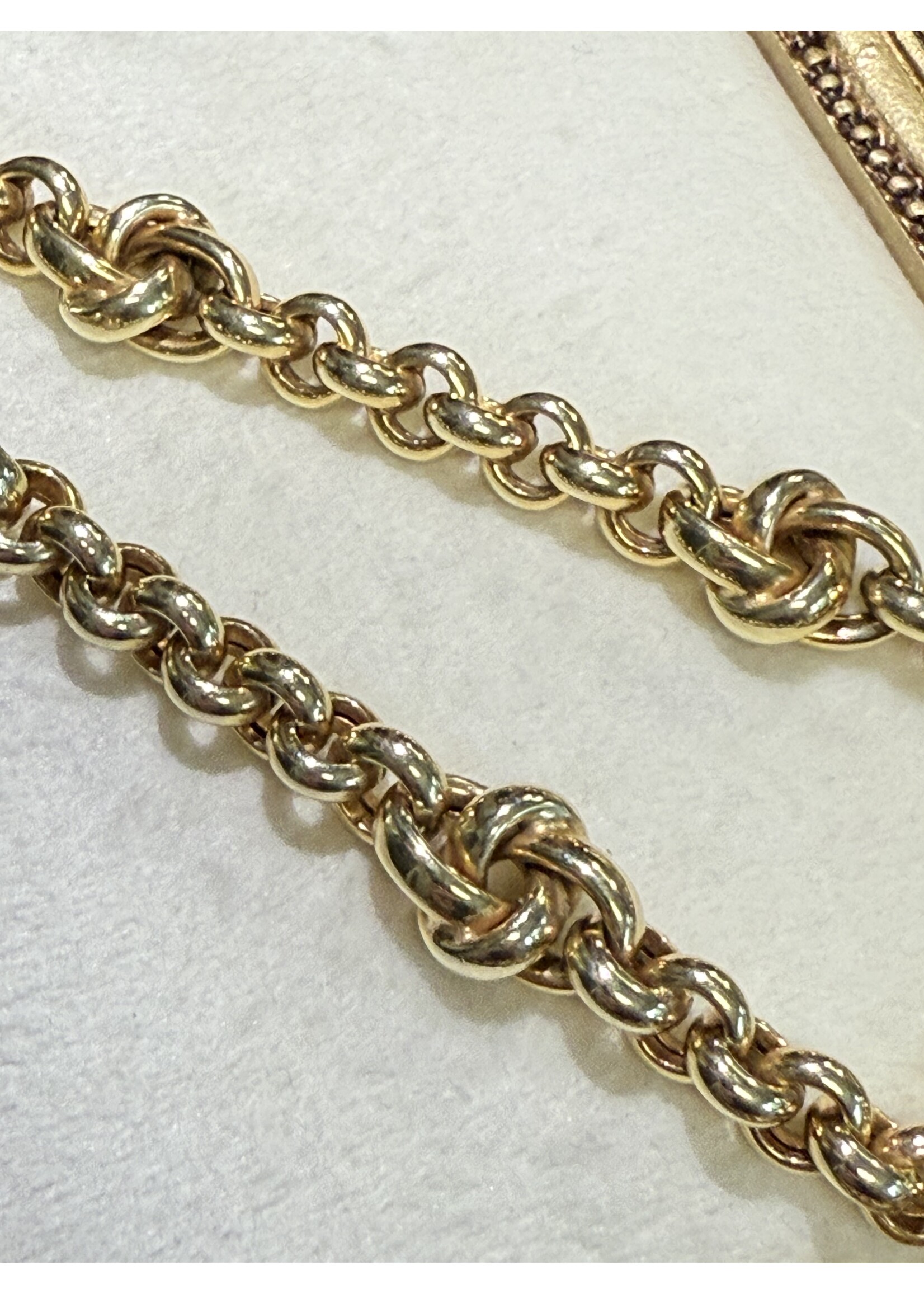 Vintage & Occasion Geelgouden 14k  luxe collier jasseron met luxe knopen - lengte 45 cm