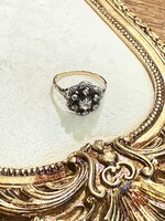 Vintage & Occasion Ring vintage met roos diamant in rozet - maat 19