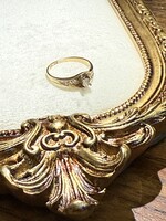 Vintage & Occasion Geelgouden 14 k  ring met briljant - maat 17