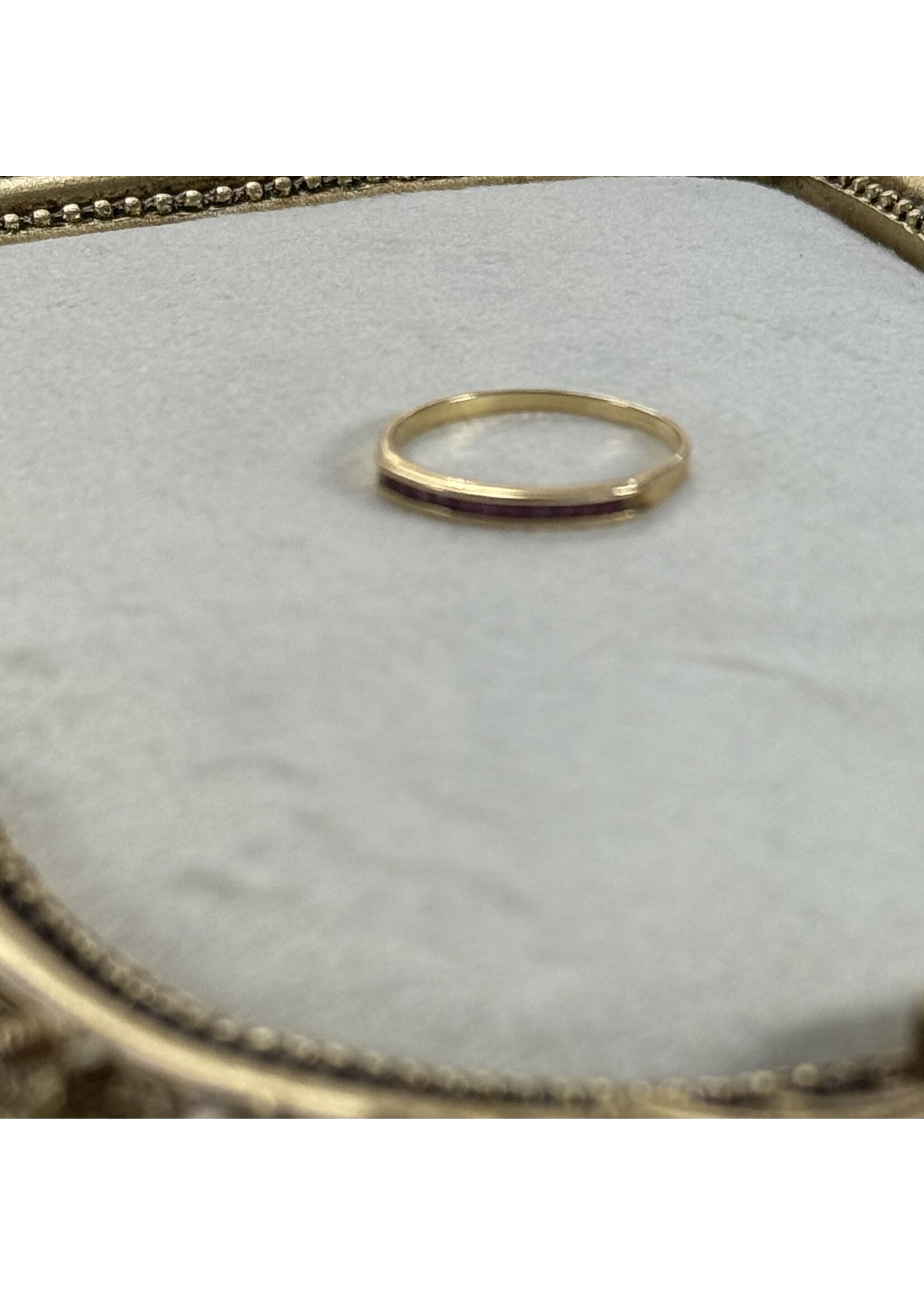 Vintage & Occasion Geelgouden aanschuifring met robijn - maat 18
