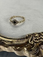 Vintage & Occasion Geelgouden ring met schakelmotief en klaver - maat 18