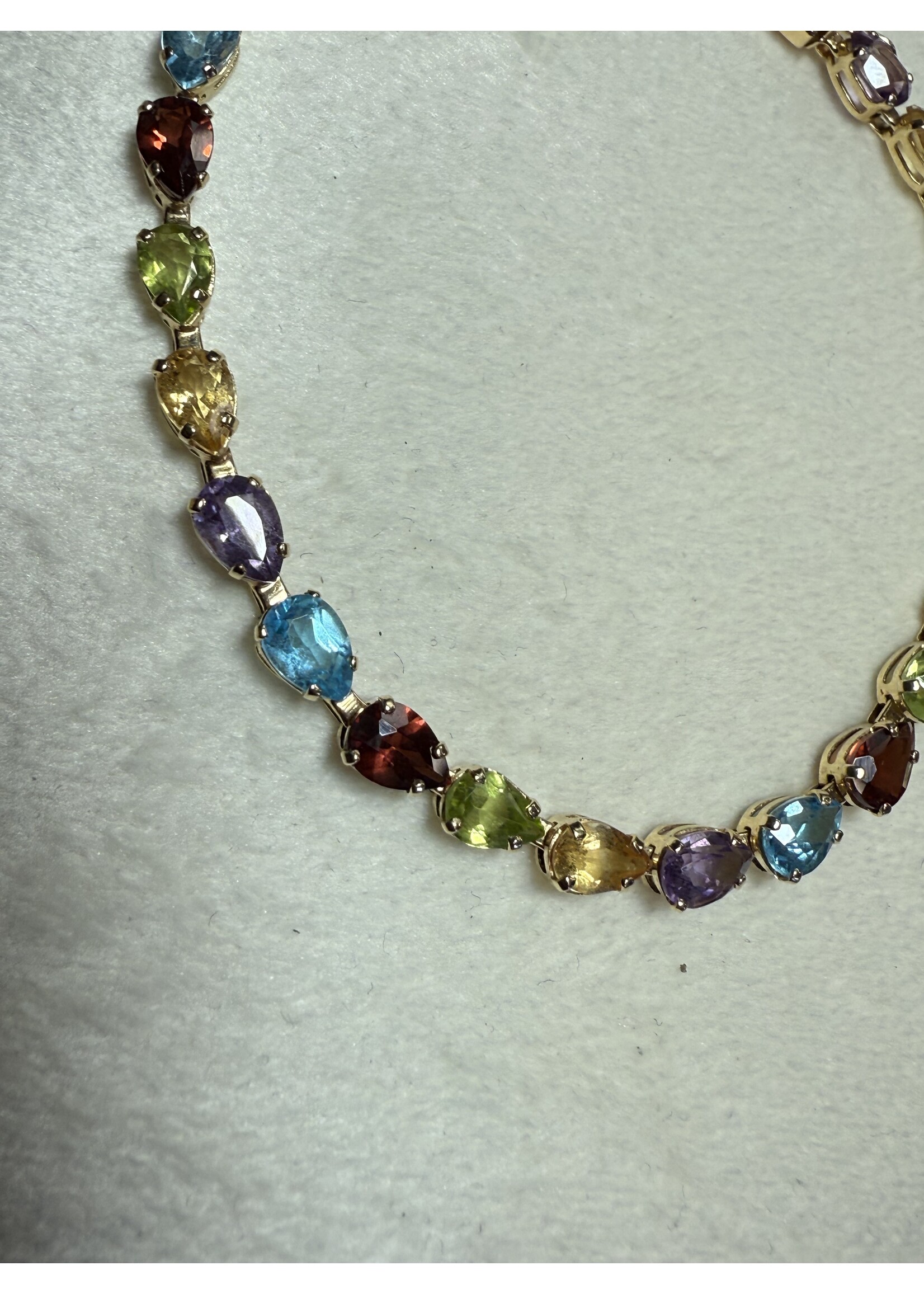 Vintage & Occasion Geelgouden armband met gekleurde zirkonia - 19cm