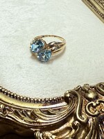 Vintage & Occasion Geelgouden  14 k ring met topaas - maat 19