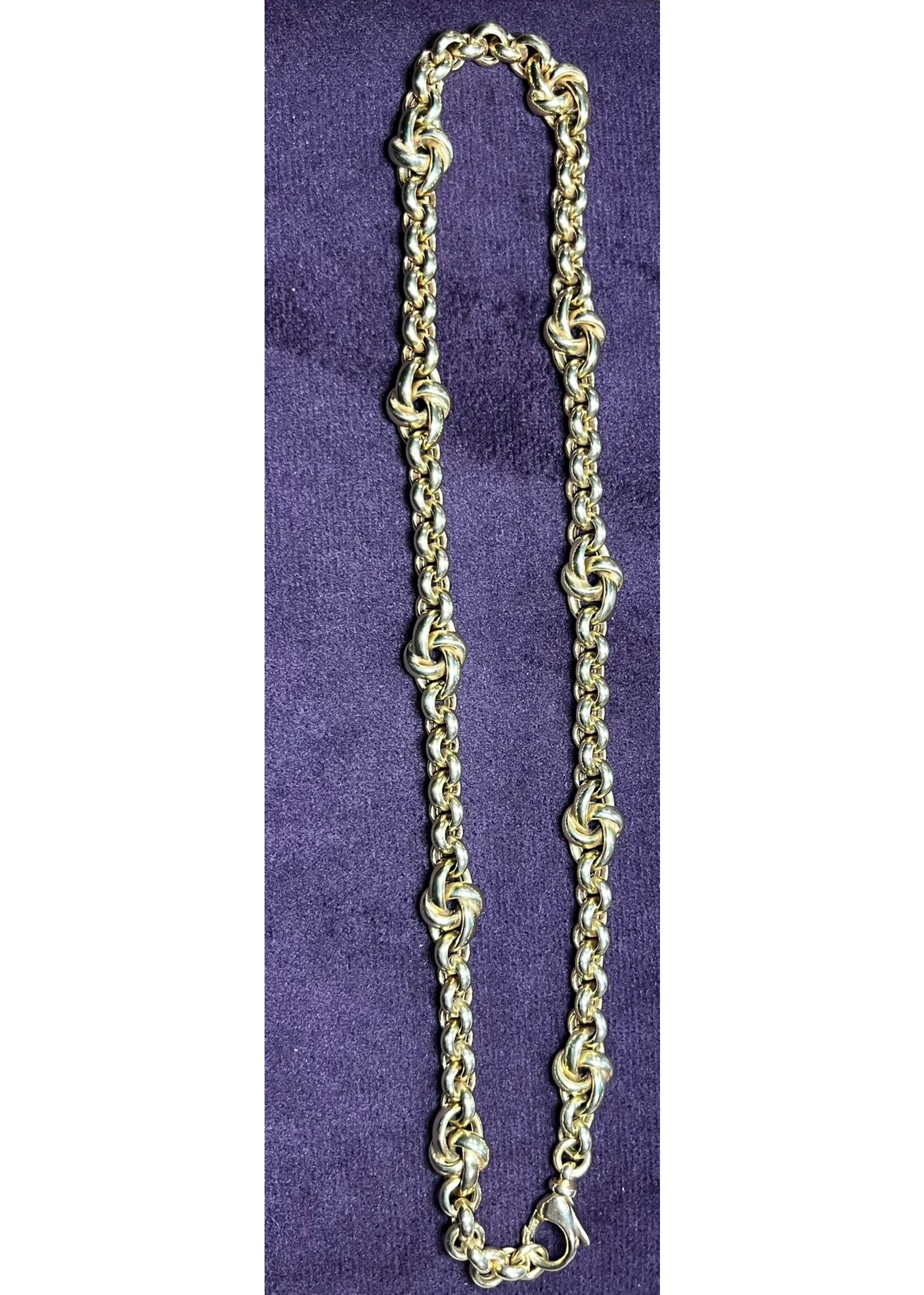 Vintage & Occasion Geelgouden 14k  luxe collier jasseron met luxe knopen - lengte 45 cm