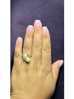 Vintage & Occasion Geelgouden 14k  ring met twee parels - maat 18