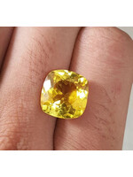 Cataleya jewels 7,02 ct Ceylon Gele Saffier – Cushion Cut Vierkant Geslepen, Natuurlijke Edelsteen