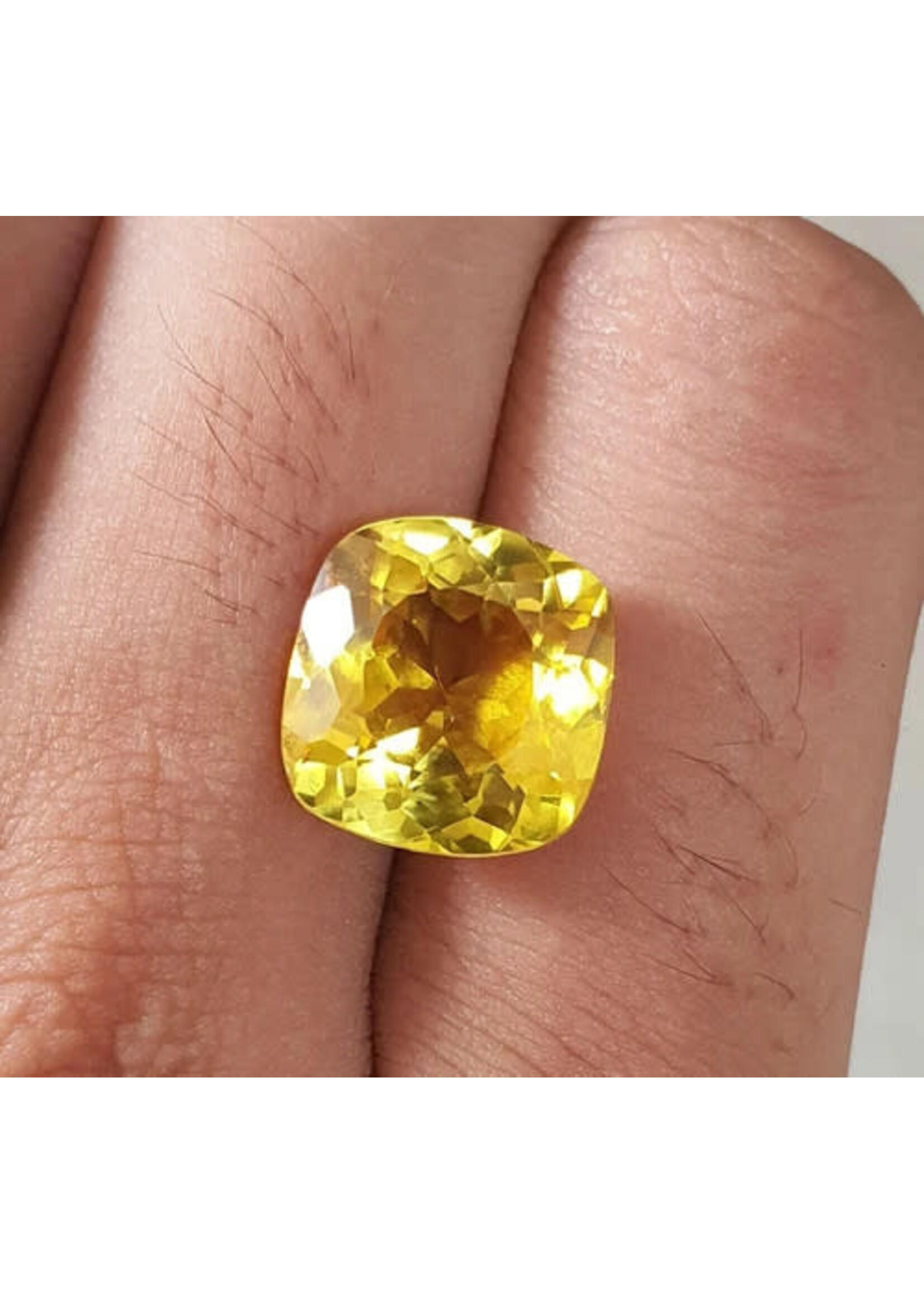 Cataleya jewels 7,02 ct Ceylon Gele Saffier – Cushion Cut Vierkant Geslepen, Natuurlijke Edelsteen