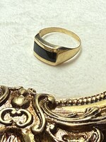 Vintage & Occasion Zegelring goud 14k met onyx - maat 18.5
