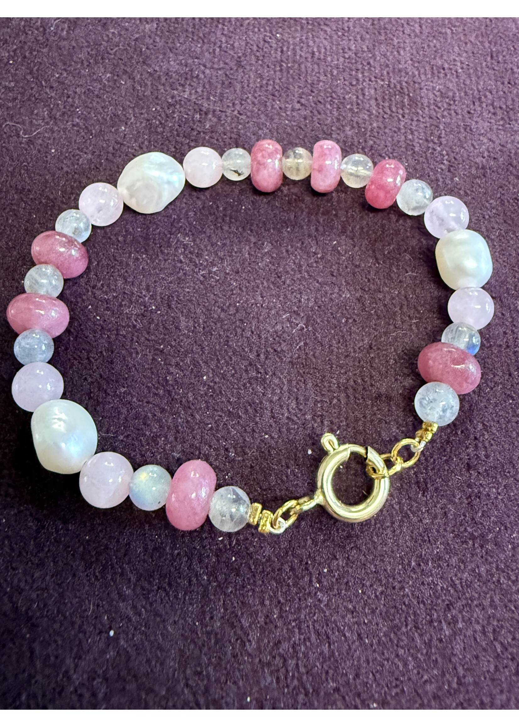 Trollbeads Cataleya Huiscollectie - Armband mix roze - 14k gouden sluiting