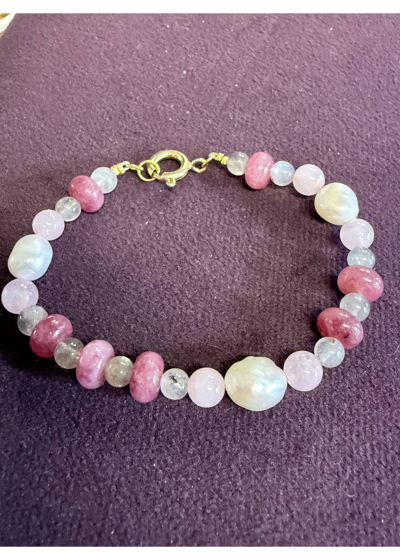 Trollbeads Cataleya Huiscollectie - Armband mix roze - 14k gouden sluiting