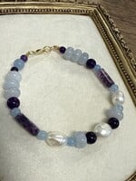 Trollbeads Cataleya Huiscollectie - Mix paars / blauw - 14k gouden sluiting