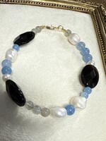 Trollbeads Cataleya Huiscollectie - Mix blauw / bruin - 14k gouden sluiting