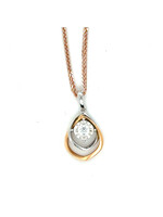 Vintage & Occasion Rose gouden 18k  collier met hanger met briljant - lengte 40 cm