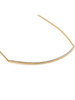 Vintage & Occasion Geelgouden 14k  collier met briljanten tussenstuk - lengte 45 cm