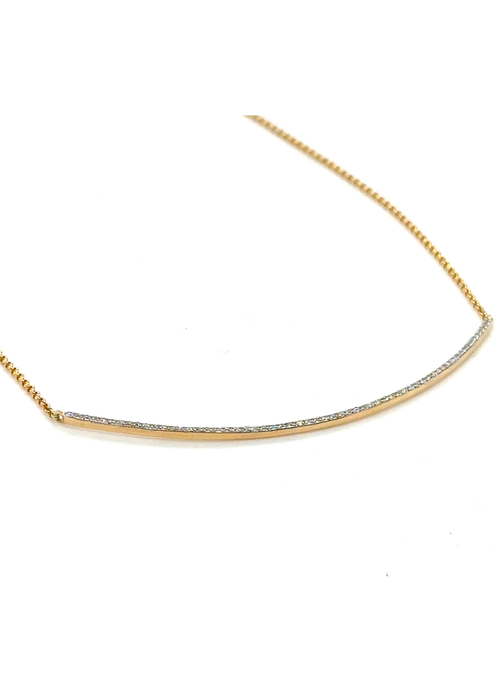 Vintage & Occasion Geelgouden 14k  collier met briljanten tussenstuk - lengte 45 cm