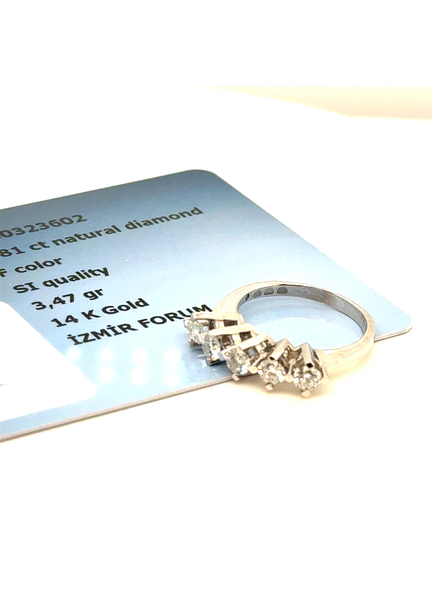 Vintage & Occasion Witgouden 14k  ring met briljant 0.81 ct - maat 16.5