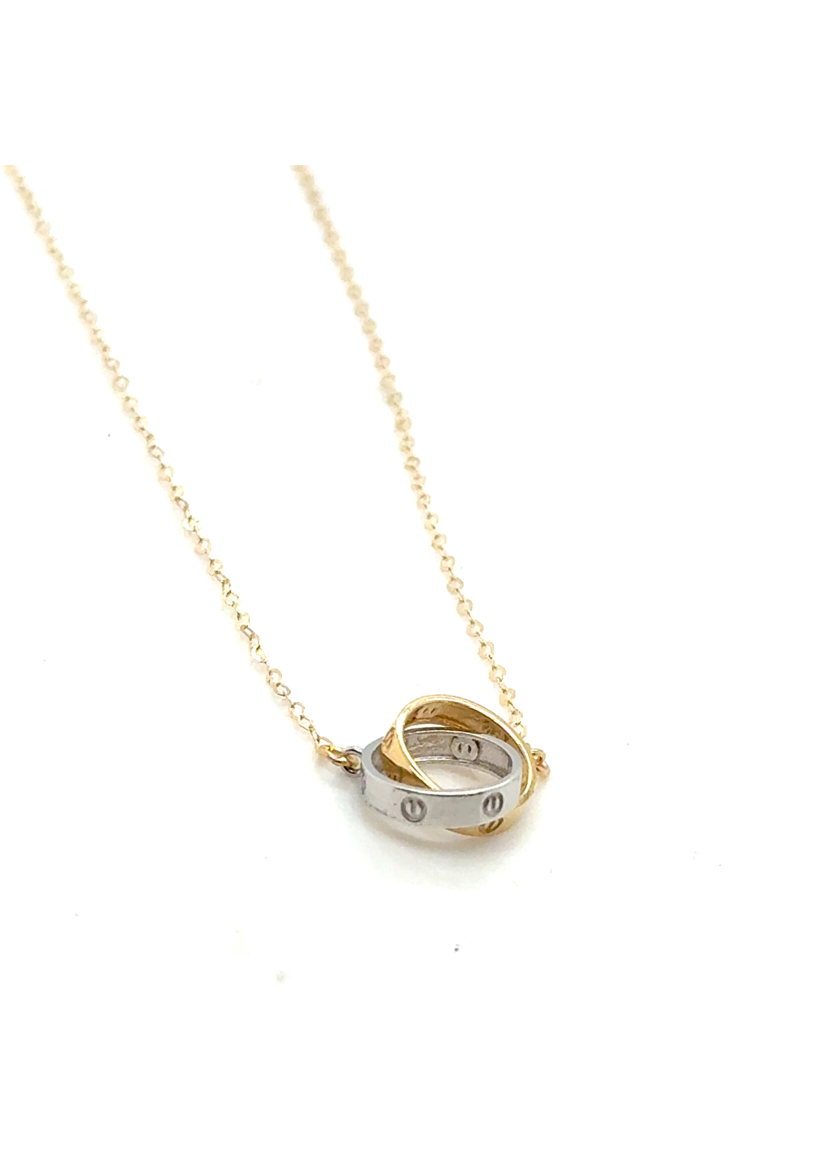 Cataleya jewels Geelgouden bicolor collier 18k met ringen