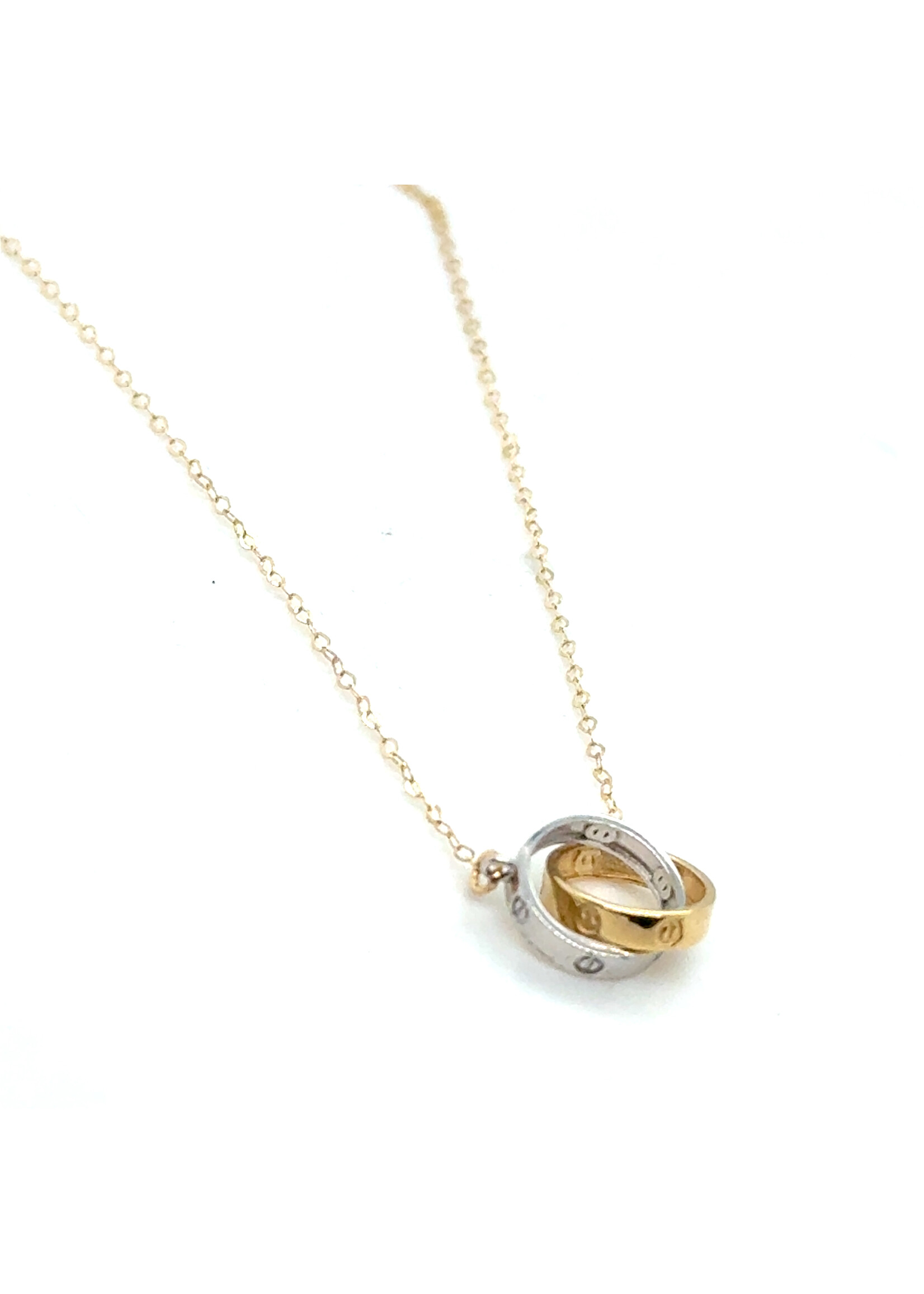 Cataleya jewels Geelgouden bicolor collier 18k met ringen