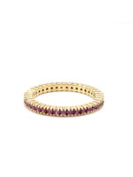 Vintage & Occasion Geelgouden 14k  ring met roze toermalijn  - maat 17