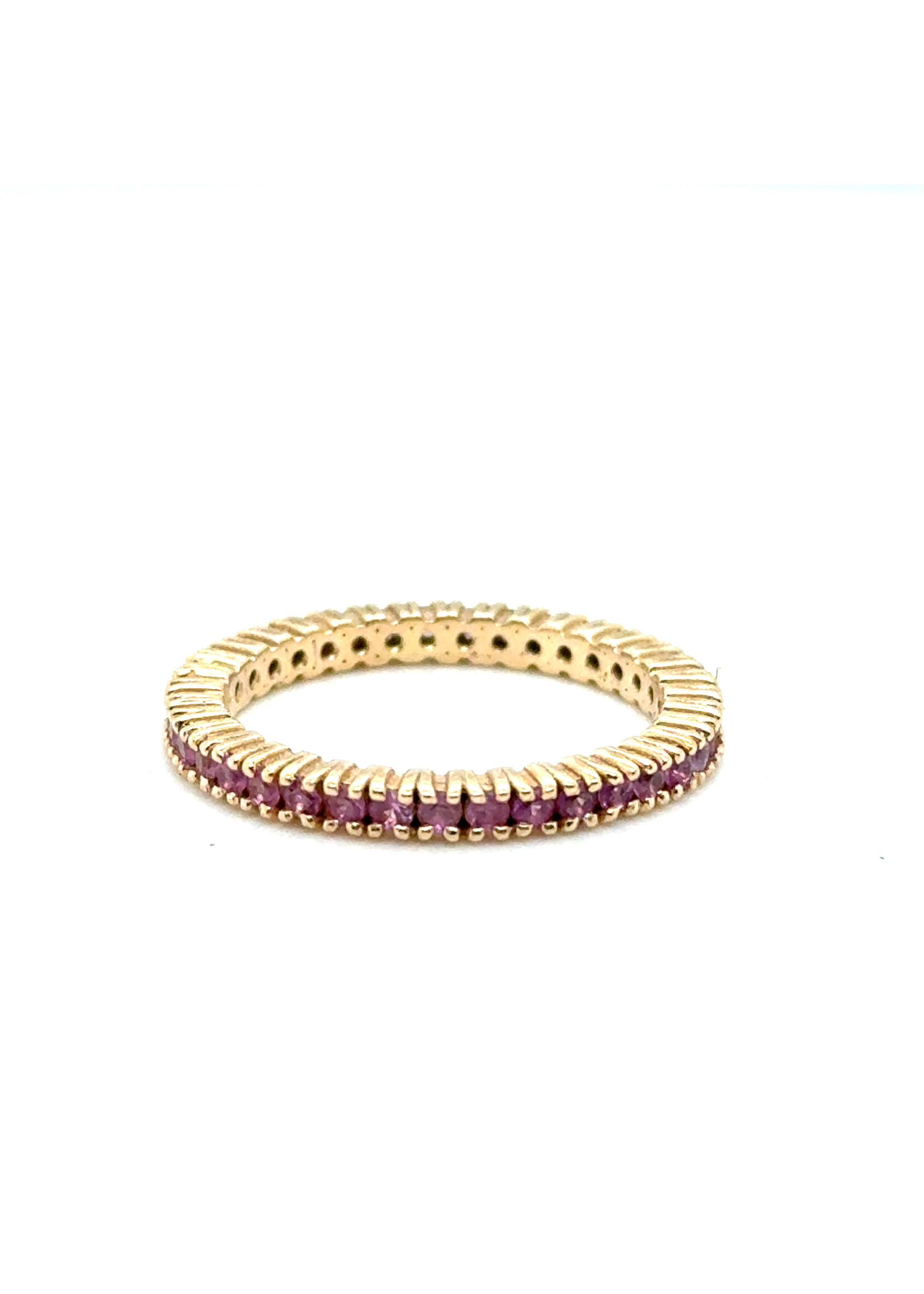 Vintage & Occasion Geelgouden 14k  ring met roze toermalijn  - maat 14