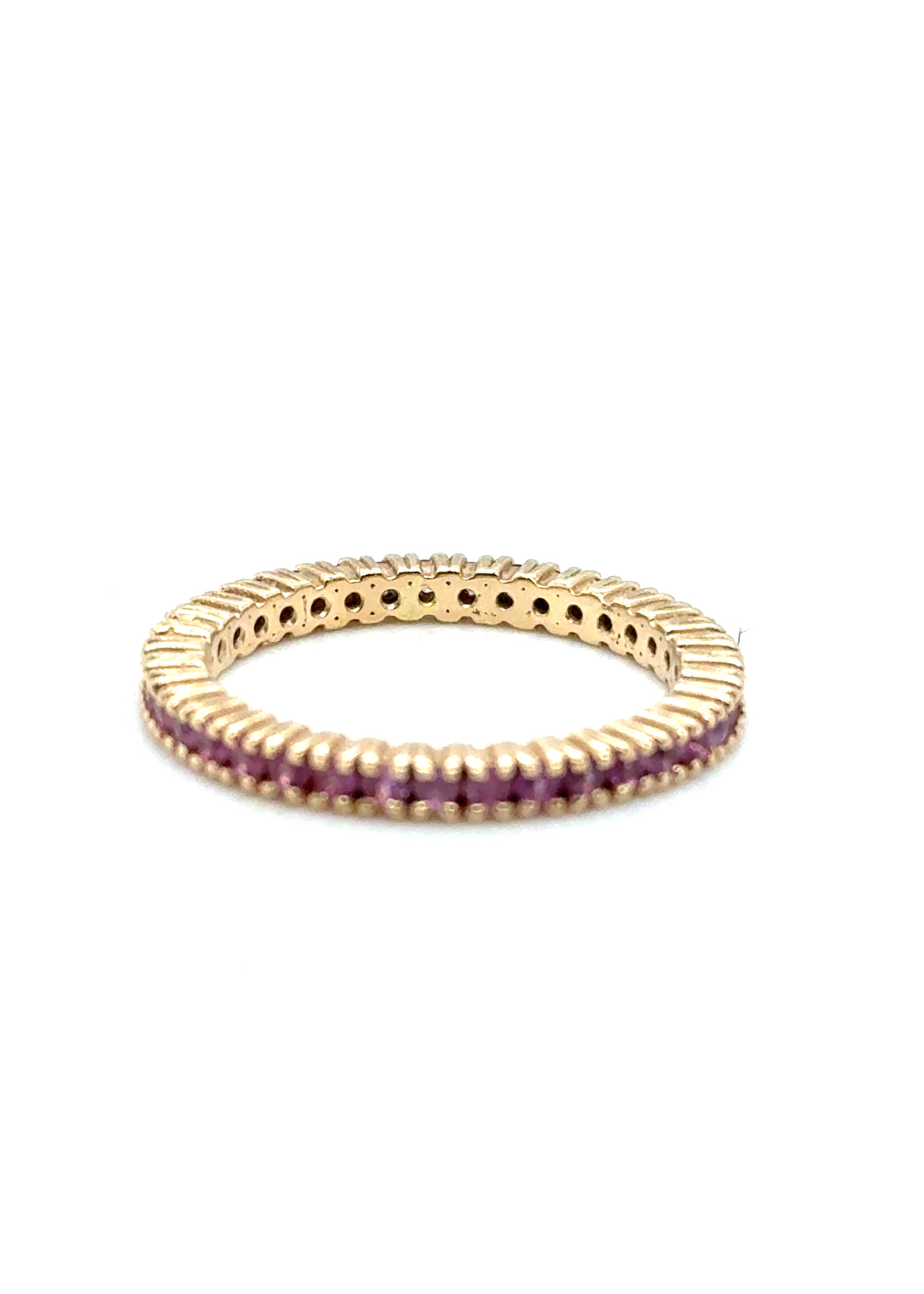 Vintage & Occasion Geelgouden 14k  ring met roze toermalijn  - maat 14