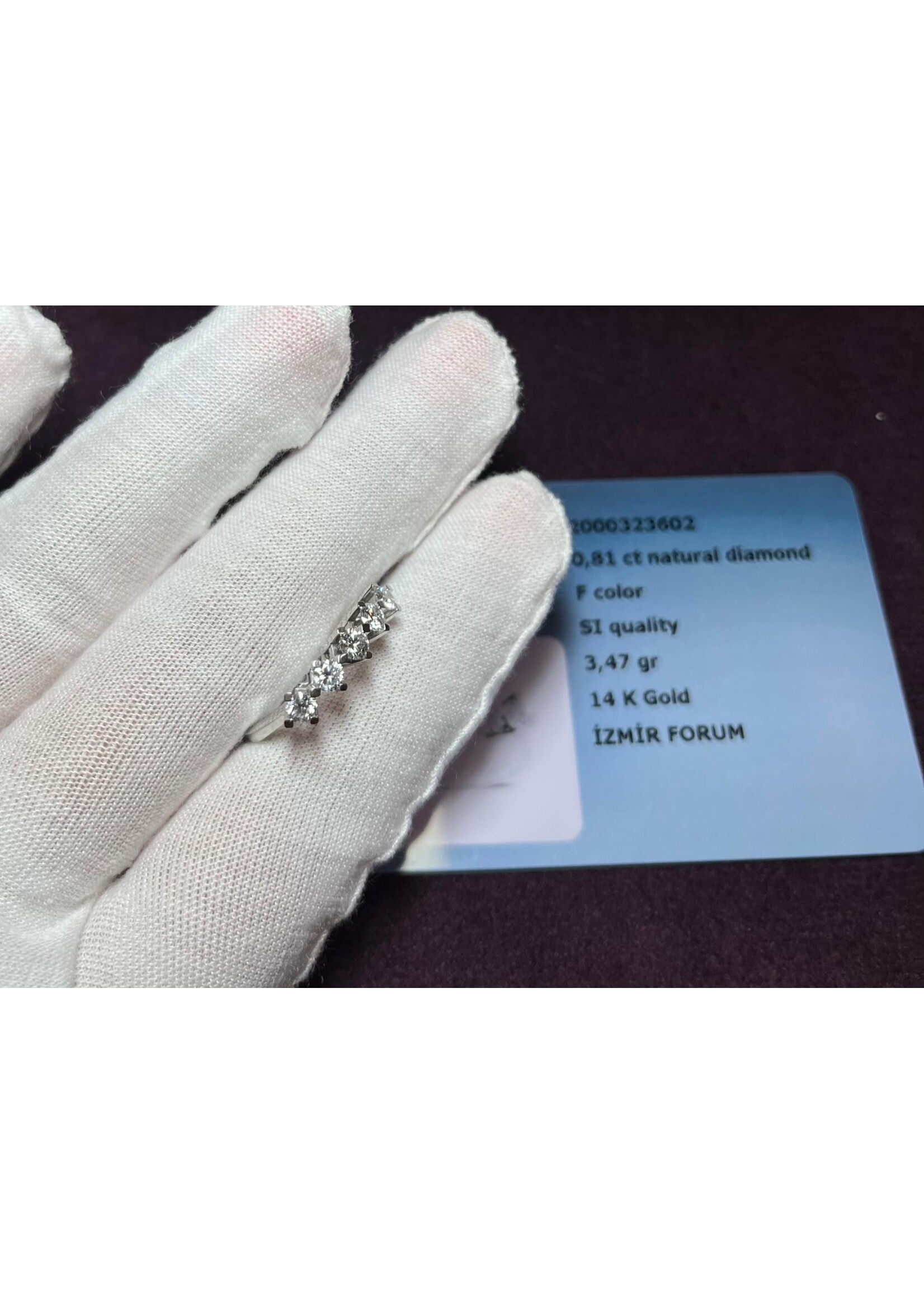 Vintage & Occasion Witgouden 14k  ring met briljant 0.81 ct - maat 16.5