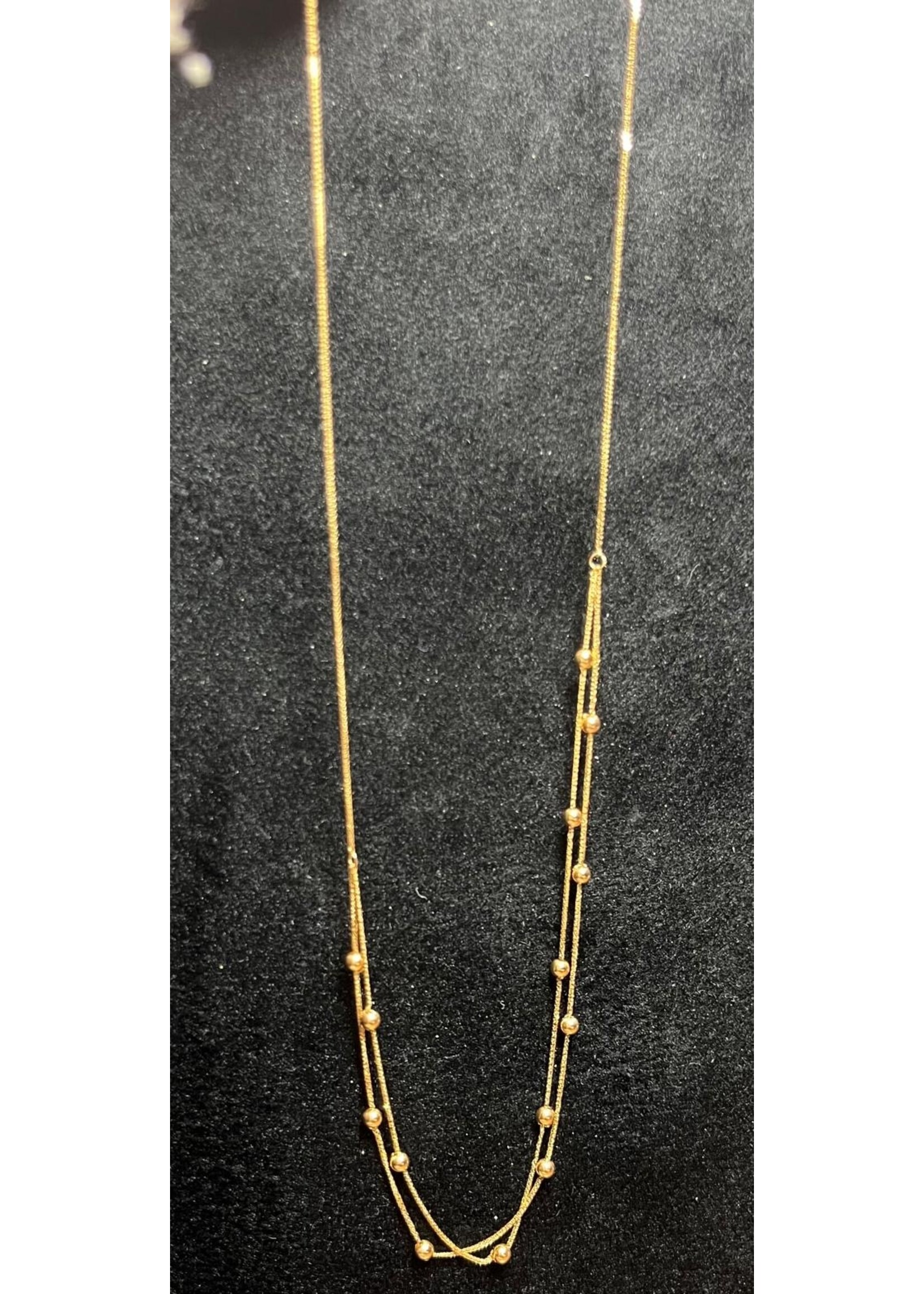 Vintage & Occasion Geelgouden collier met bolletjes - lengte