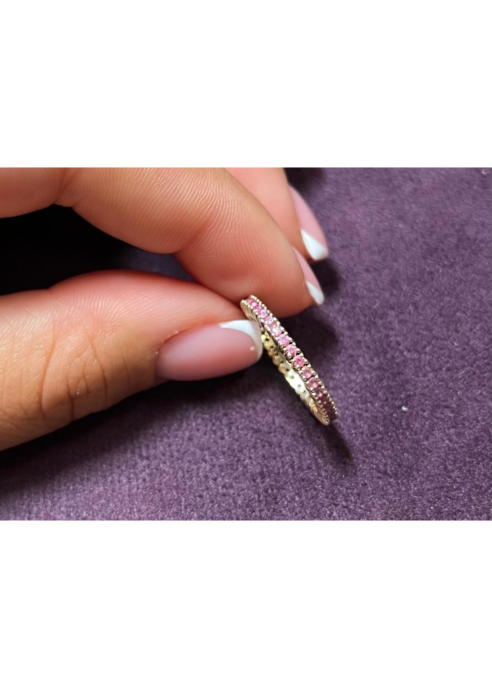 Vintage & Occasion Geelgouden 14k  ring met roze toermalijn  - maat 14