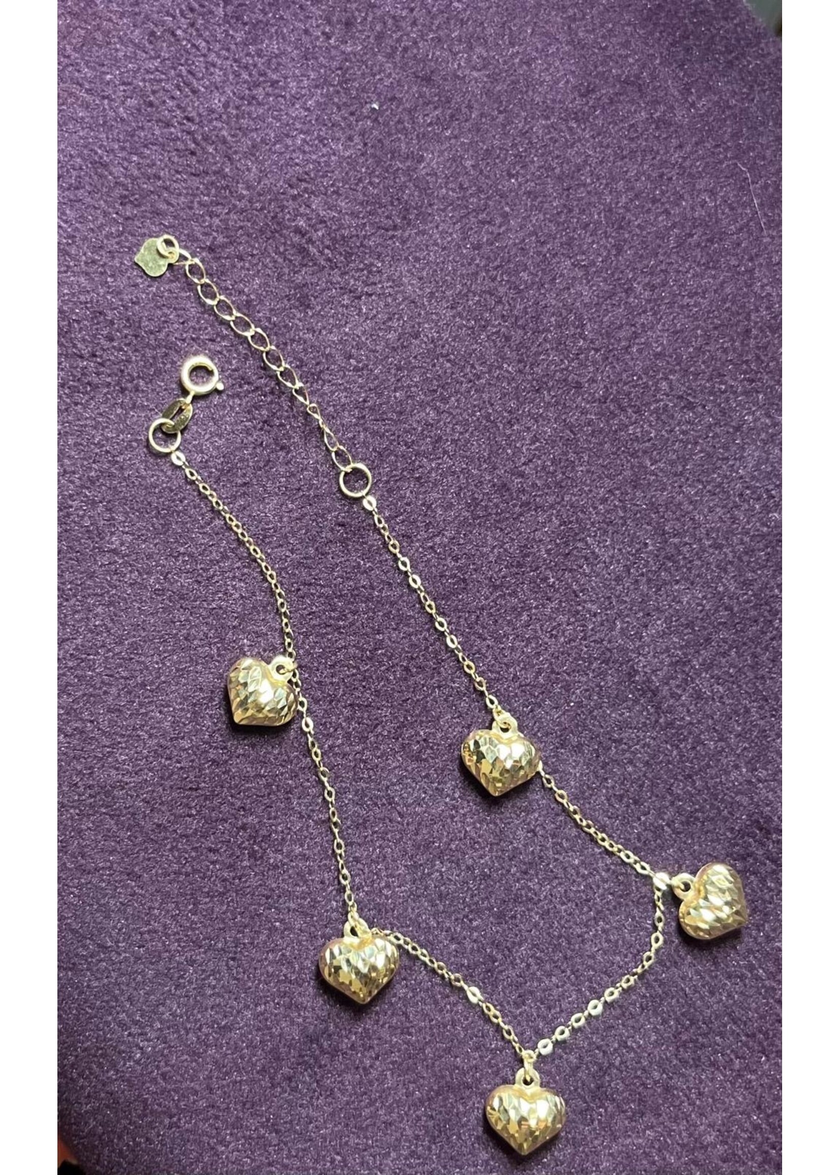 Vintage & Occasion Geelgouden hartjes armband 18k