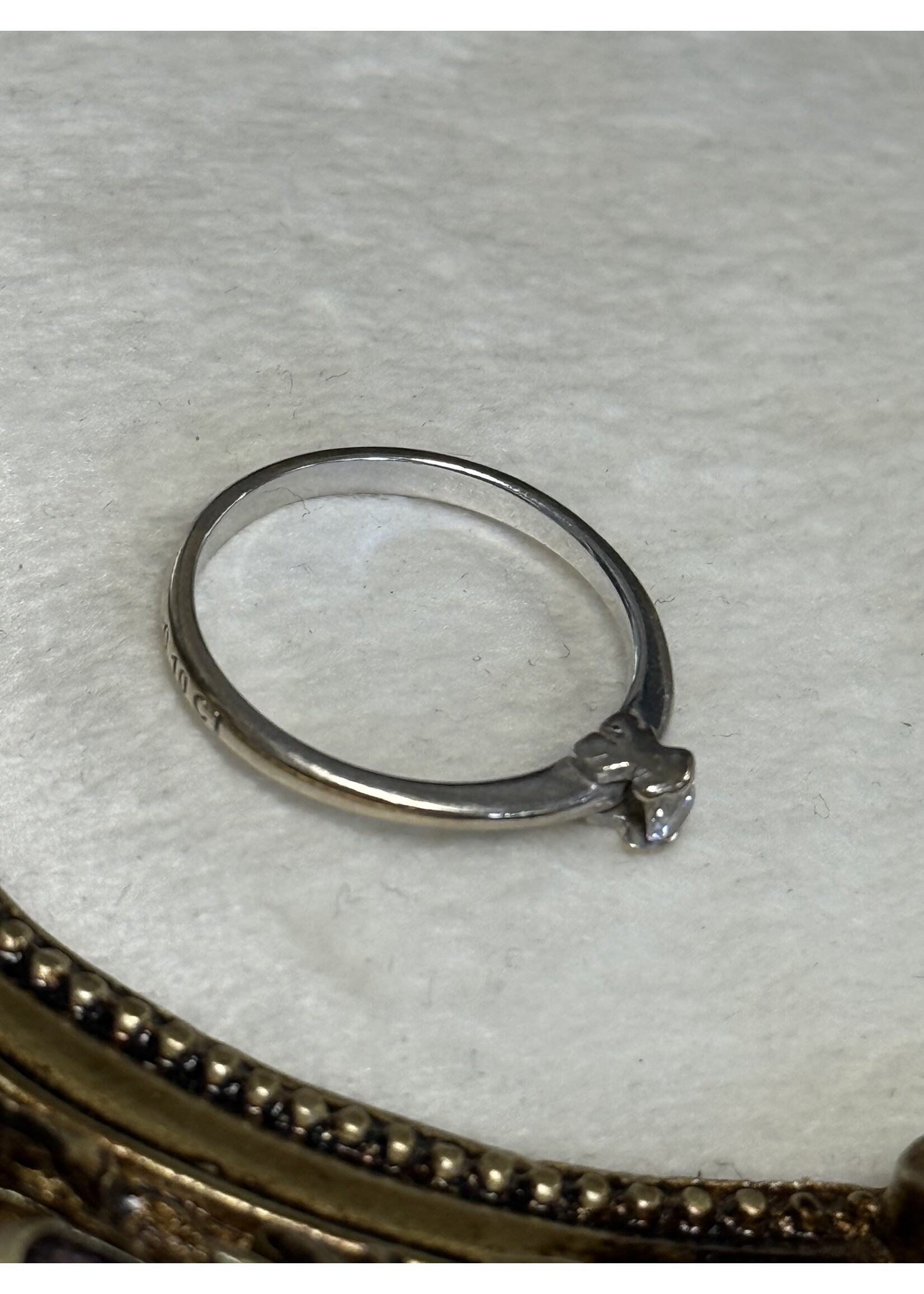 Vintage & Occasion Witgouden tous ring met briljant  - maat 18.25