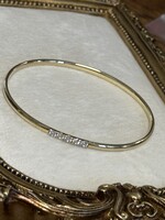 Vintage & Occasion Geelgouden 14k bangle met zirkonia briljant geslepen.