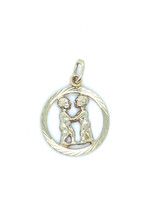 Vintage & Occasion Geelgouden 14k hanger sterrenbeeld tweeling