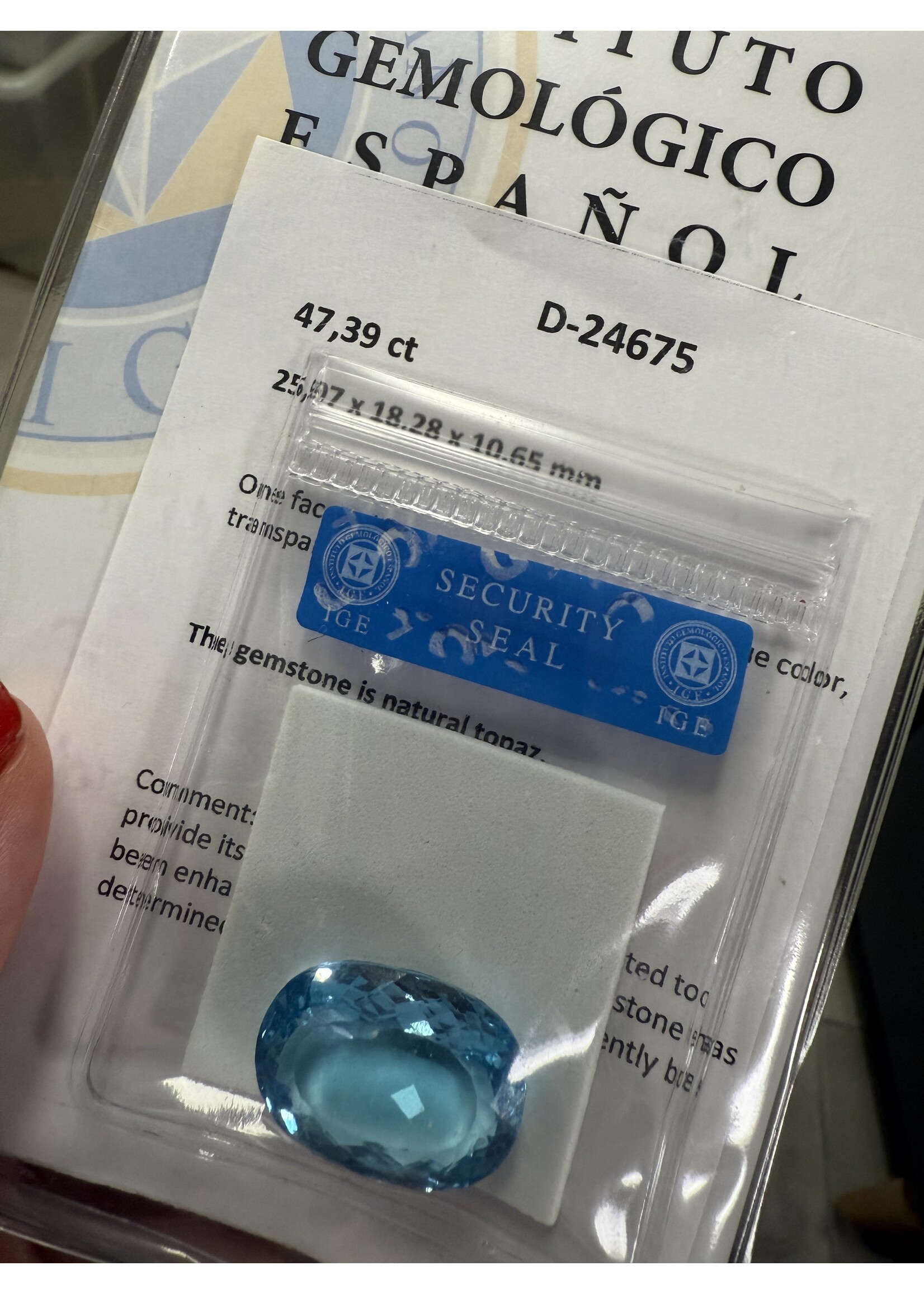 Vintage & Occasion Blauwe topaas 47.39 ct naturel