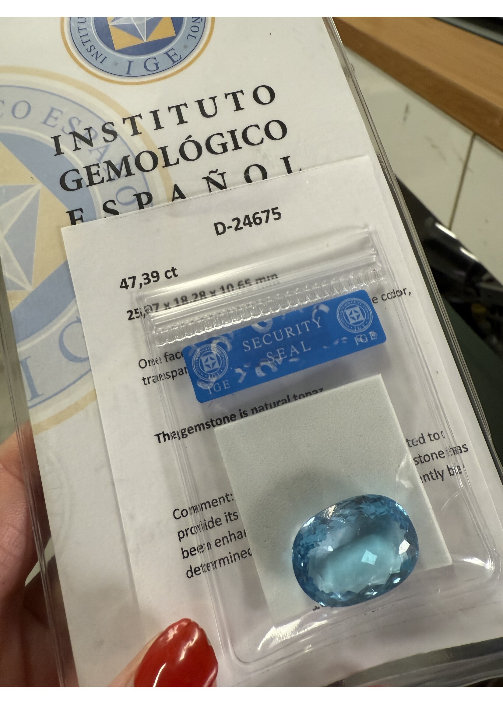 Vintage & Occasion Blauwe topaas 47.39 ct naturel