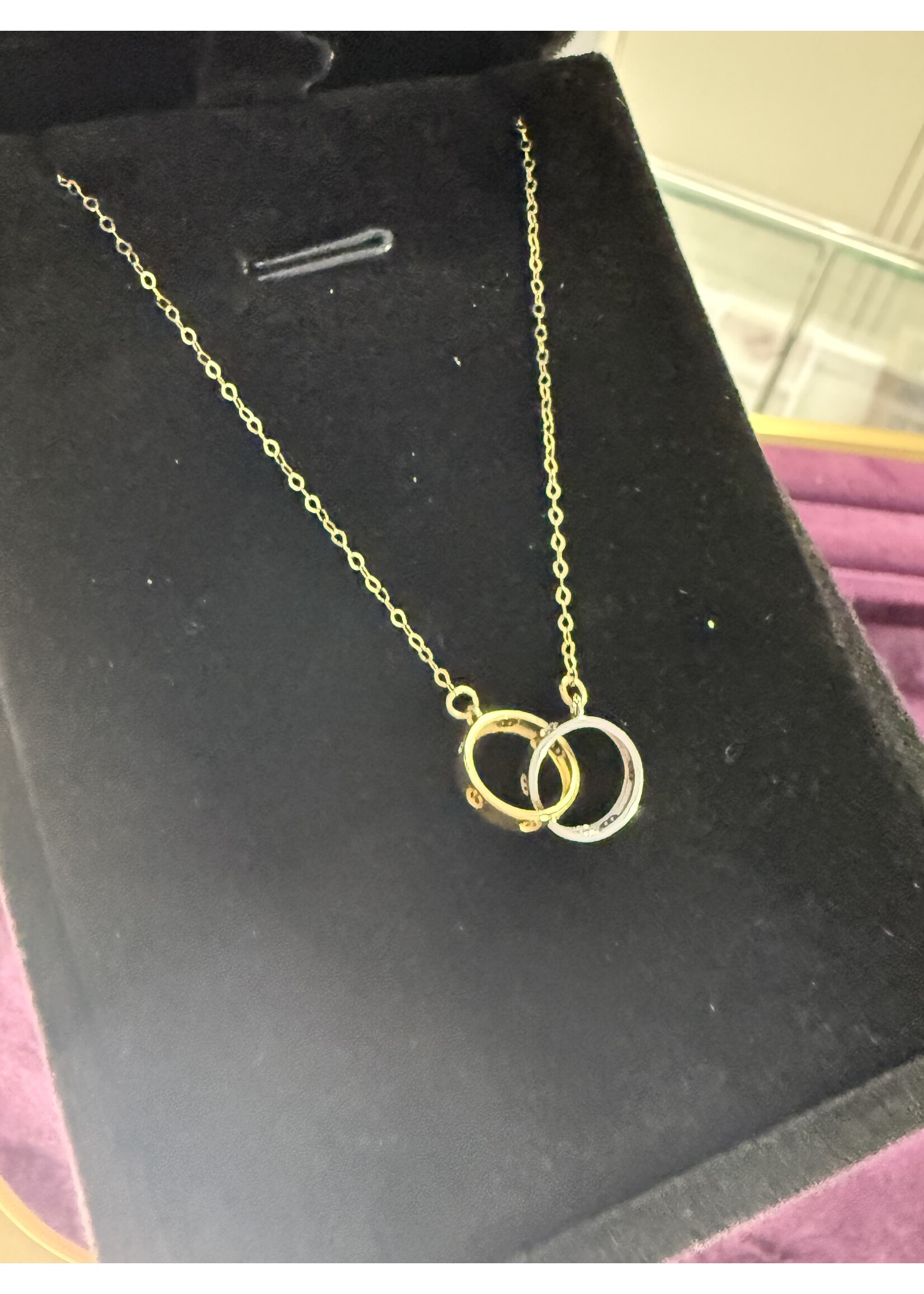 Cataleya jewels Geelgouden bicolor collier 18k met ringen