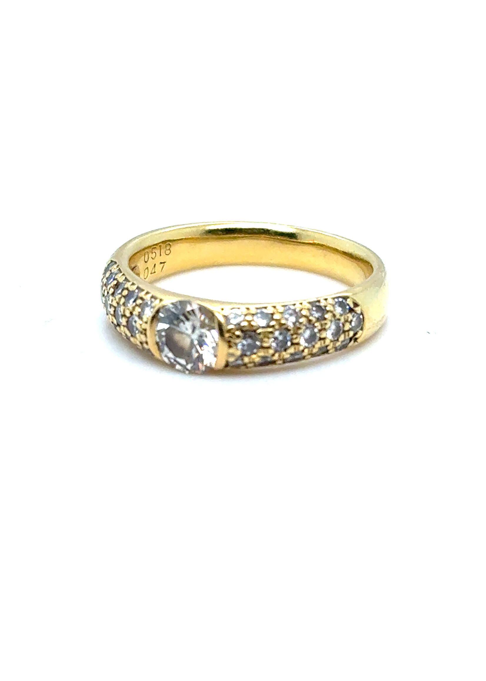 Vintage & Occasion Geelgouden briljanten ring met diamant