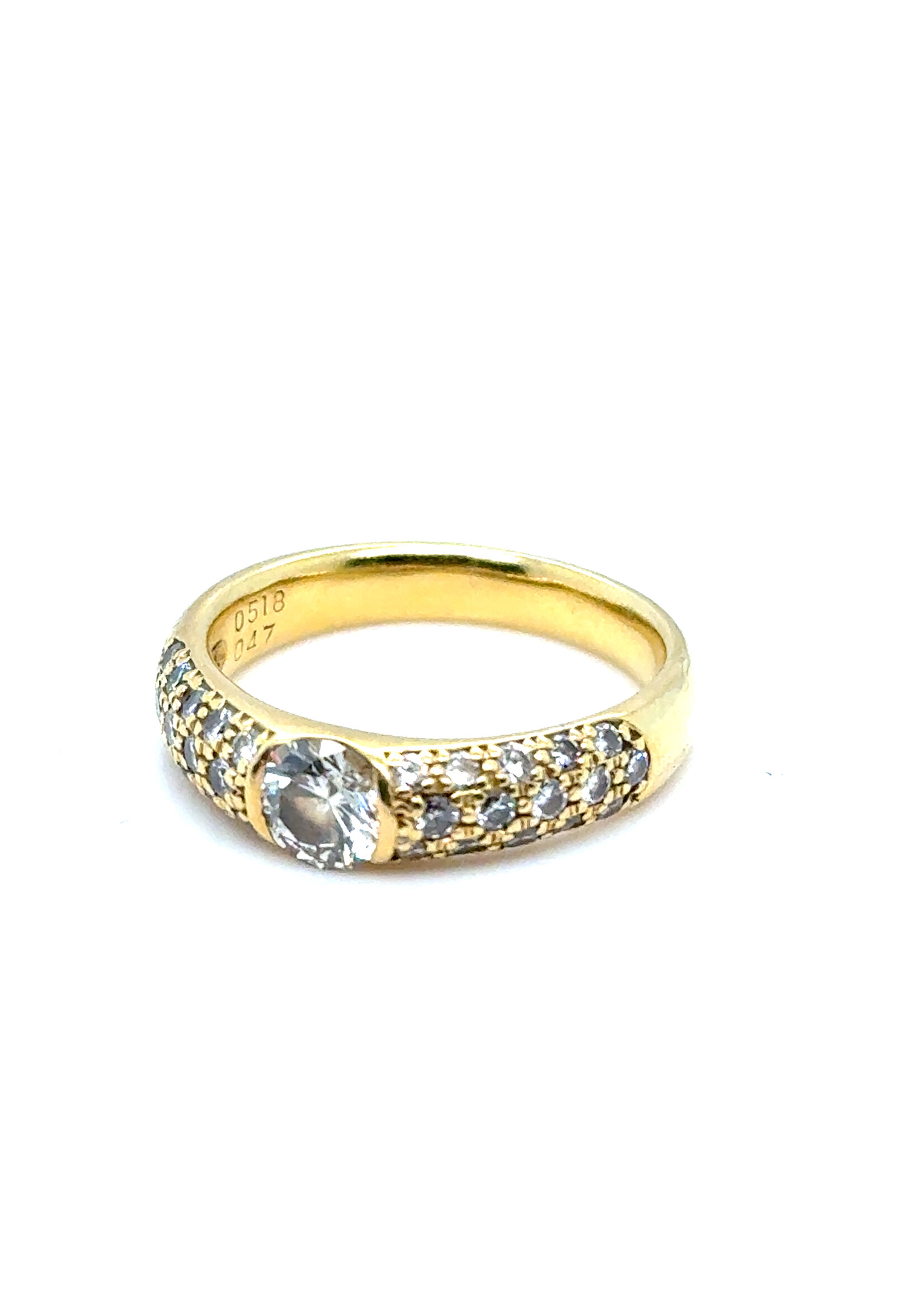 Vintage & Occasion Geelgouden briljanten ring met diamant