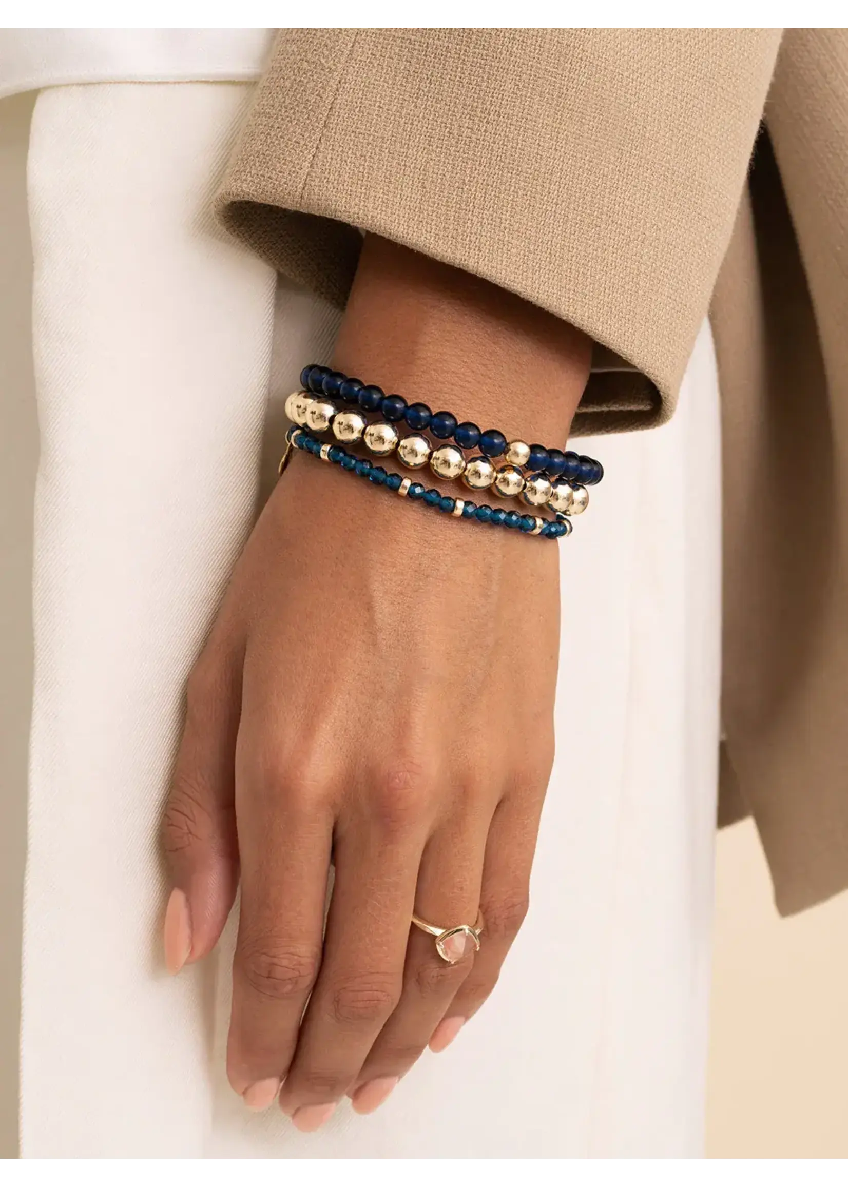 Sparkling Jewels SBG-GEM67-MIX-RDL - Roundal Instellar Ocean Topaz Armband