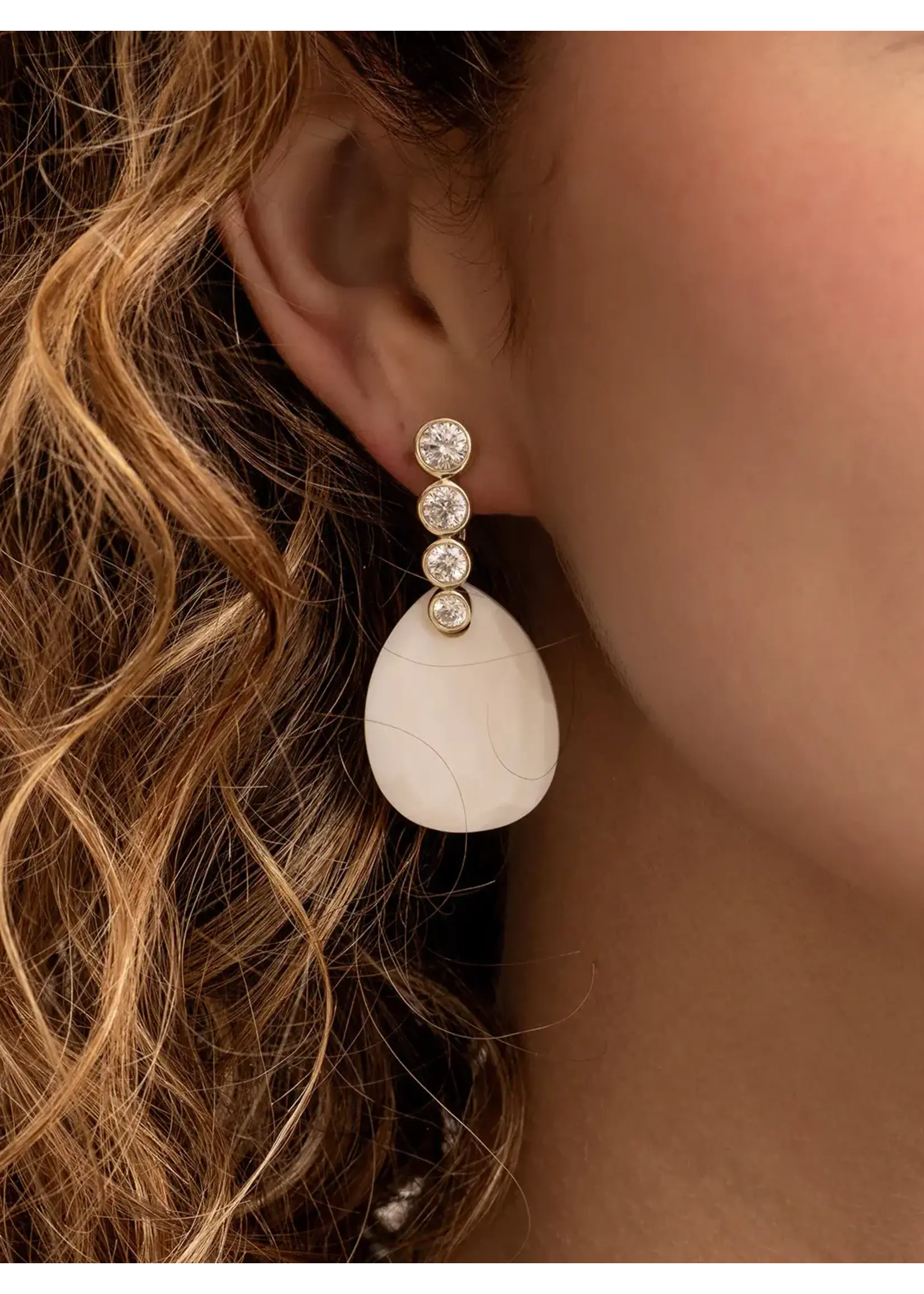 Sparkling Jewels EAG36 -Tube Push Back Oorbellen Zirconia