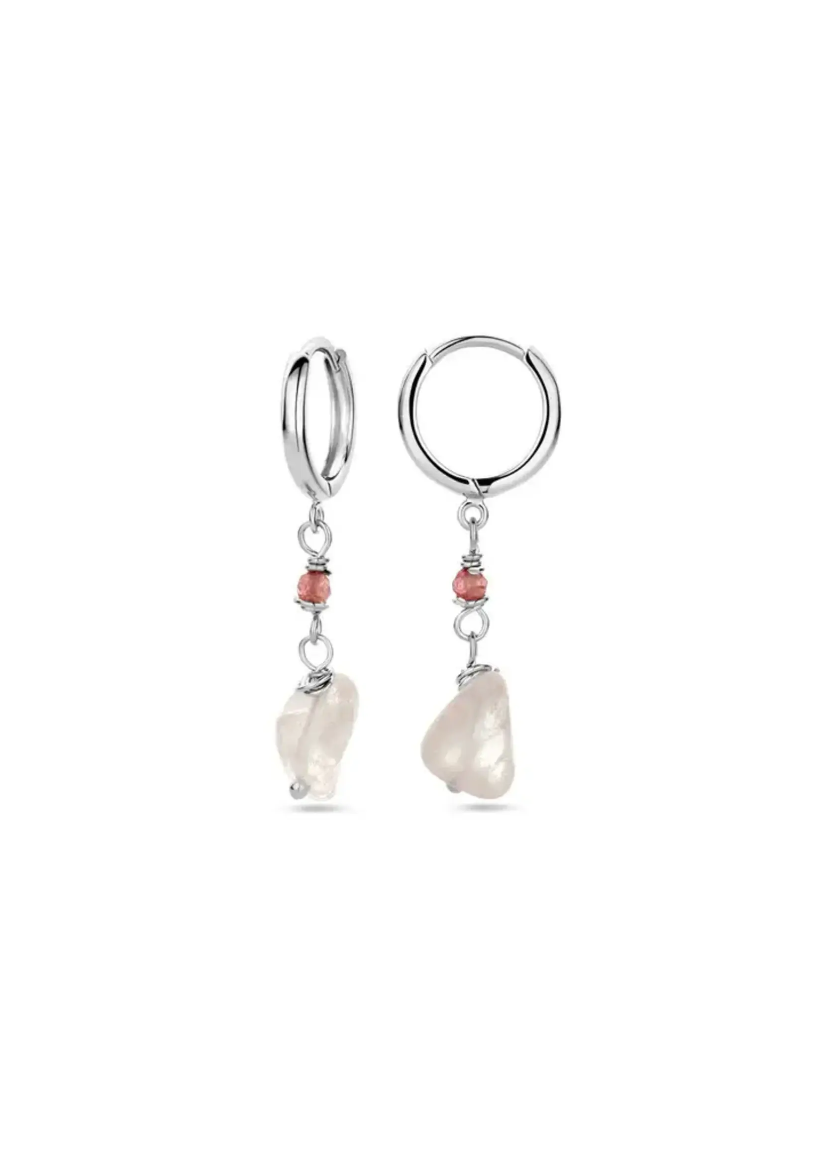 Cataleya jewels Zilveren klapoorringen toermalijn kwarts - gerhodineerd