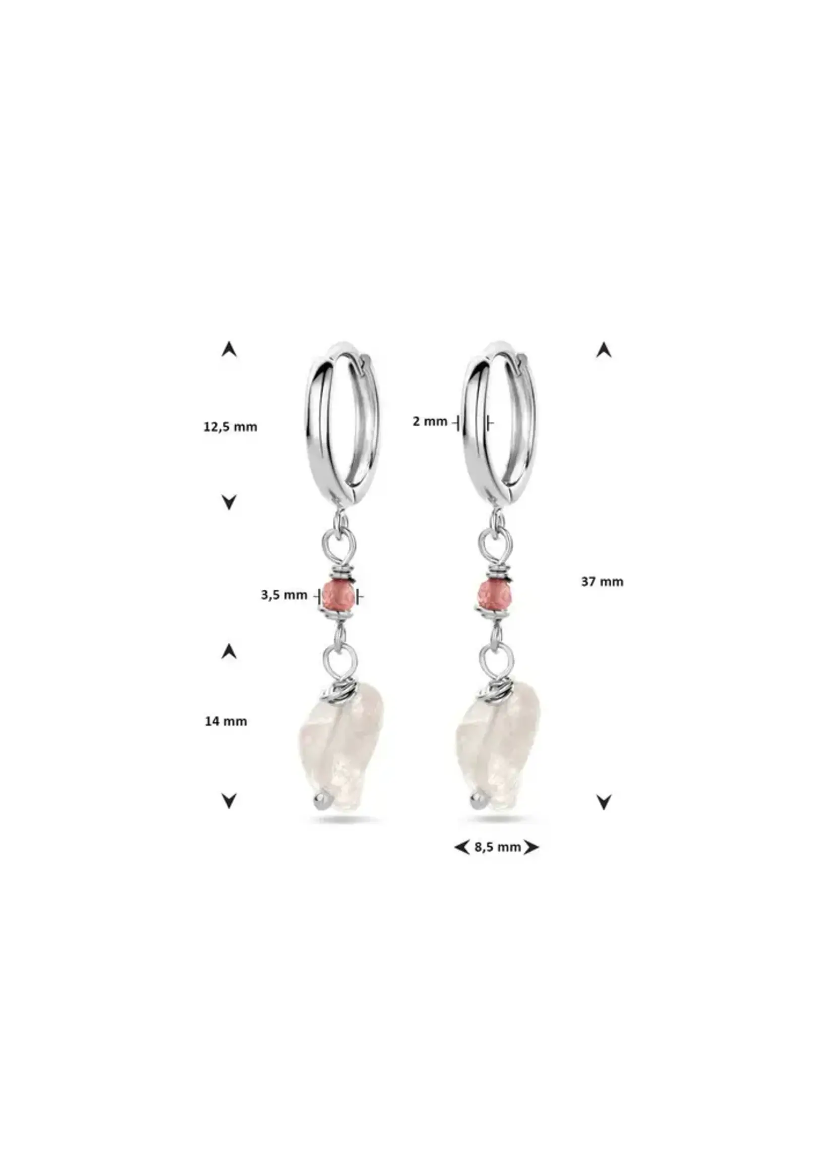 Cataleya jewels Zilveren klapoorringen toermalijn kwarts - gerhodineerd