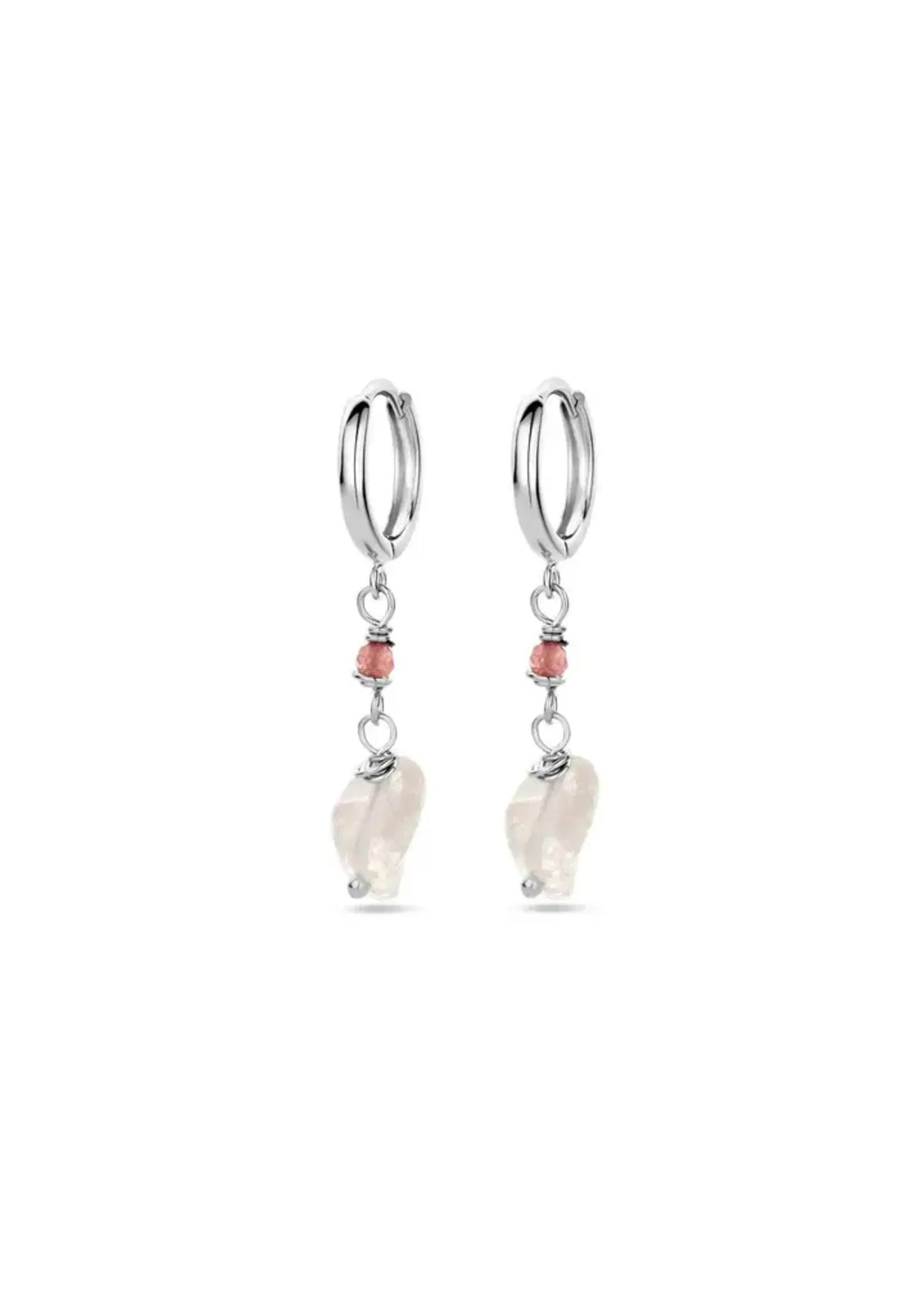 Cataleya jewels Zilveren klapoorringen toermalijn kwarts - gerhodineerd