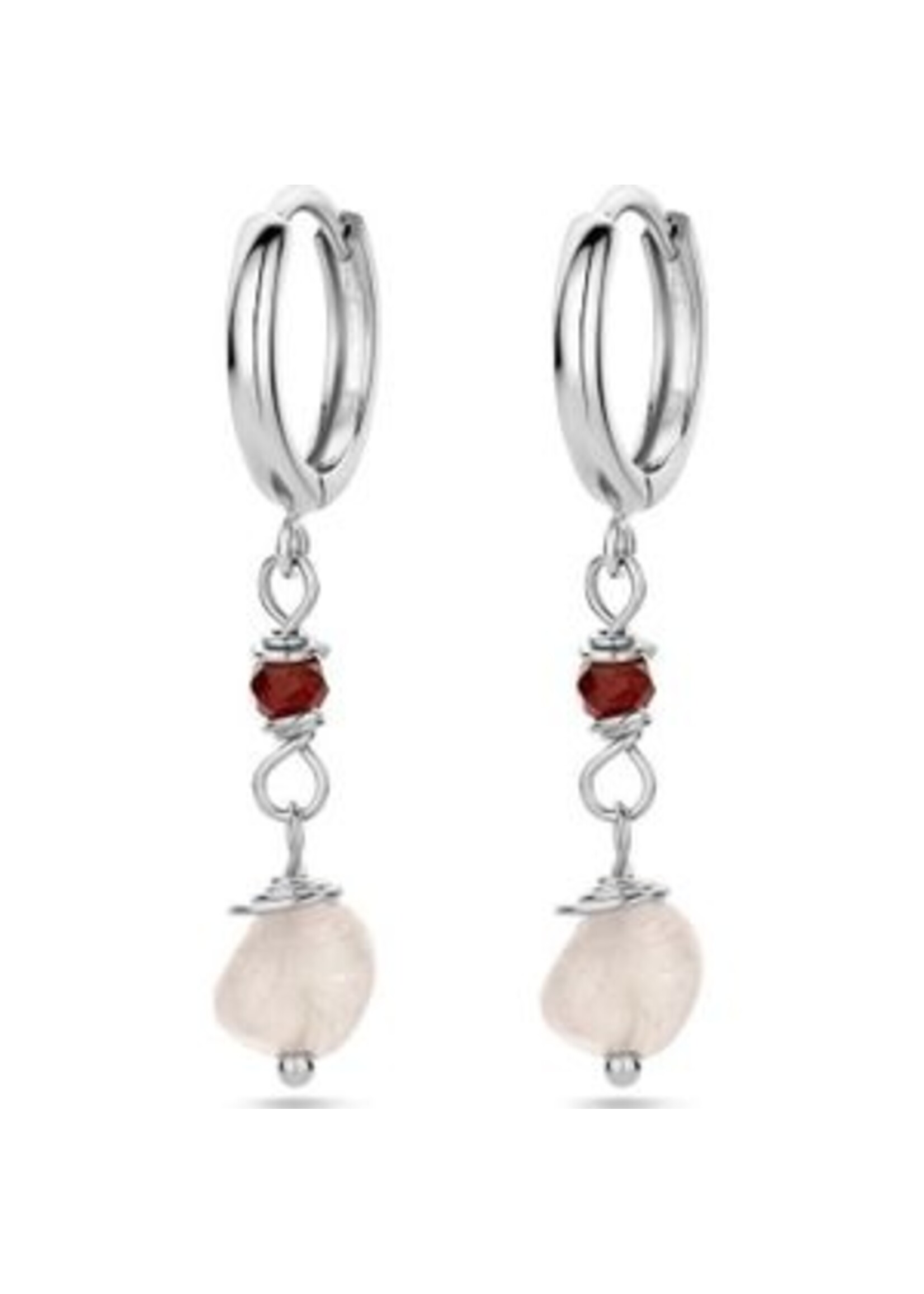 Cataleya jewels Zilveren klapoorringen toermalijn kwarts - gerhodineerd