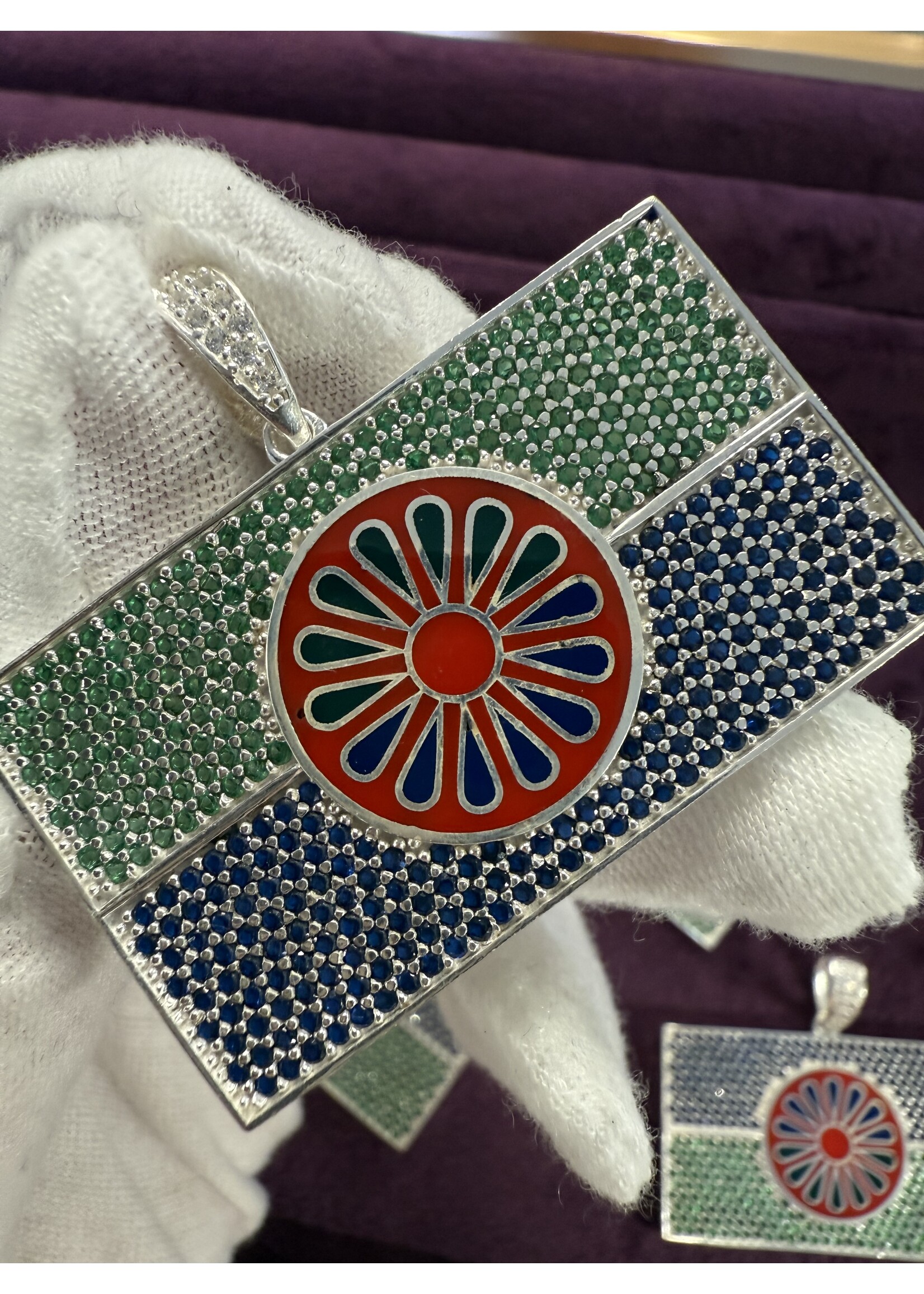 Vintage & Occasion Zilveren 925 hanger rolle man vlag