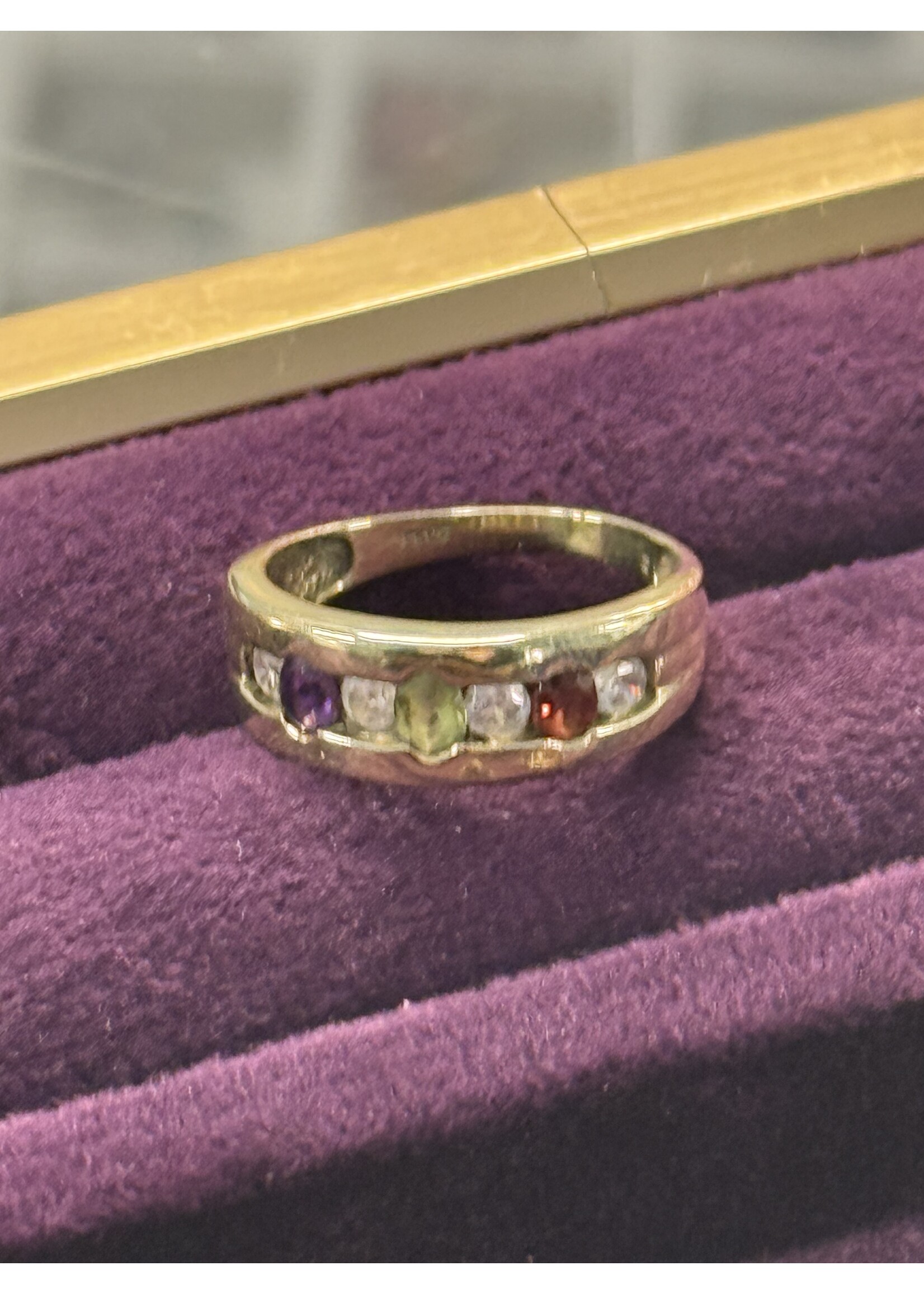 Vintage & Occasion Occasion  14 k ring met edelstenen - maat 17.25