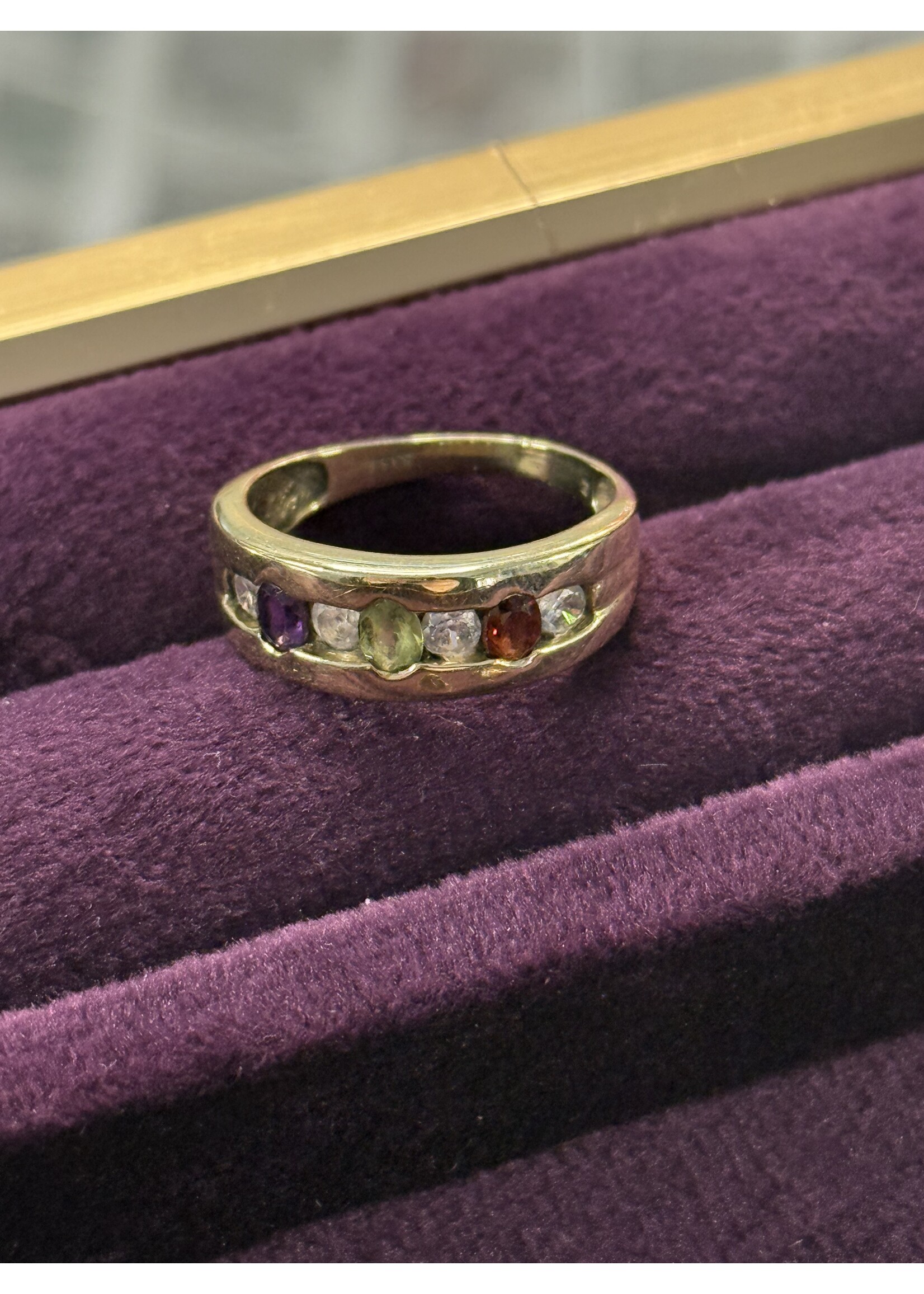 Vintage & Occasion Occasion  14 k ring met edelstenen - maat 17.25