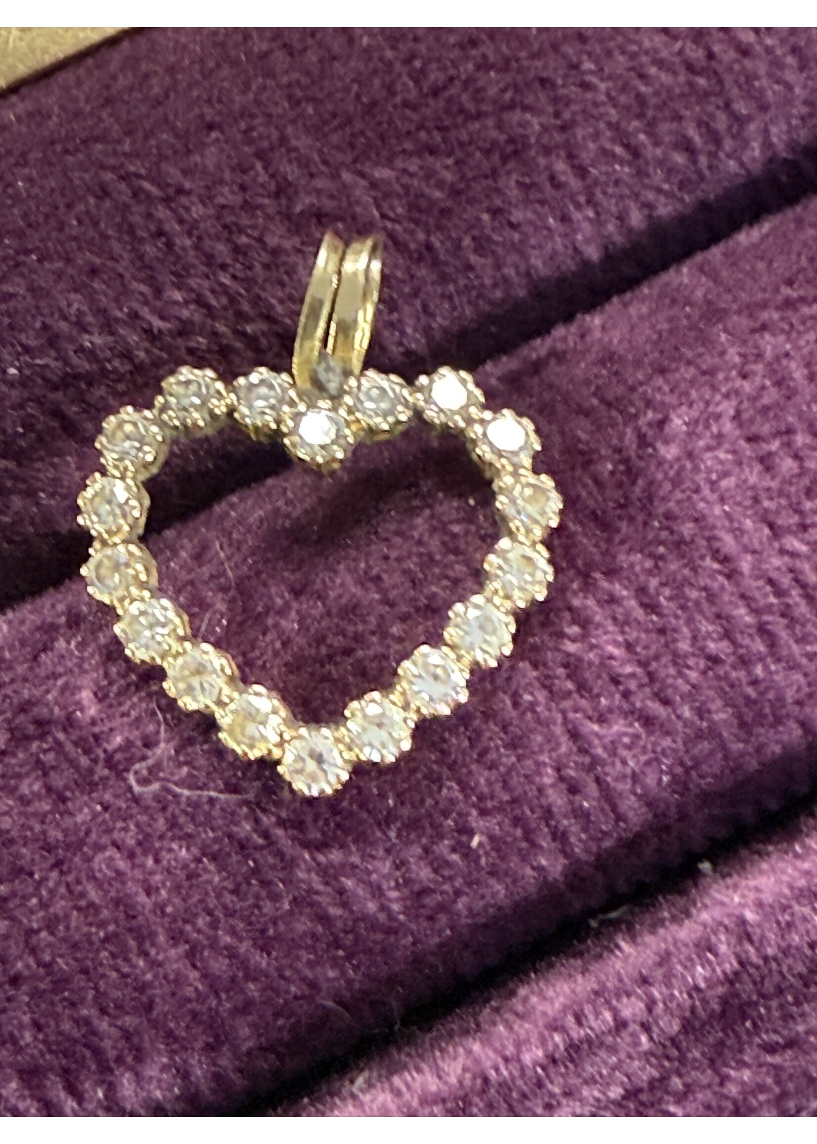 Vintage & Occasion Hanger 14 k gouden hart met zirkonia