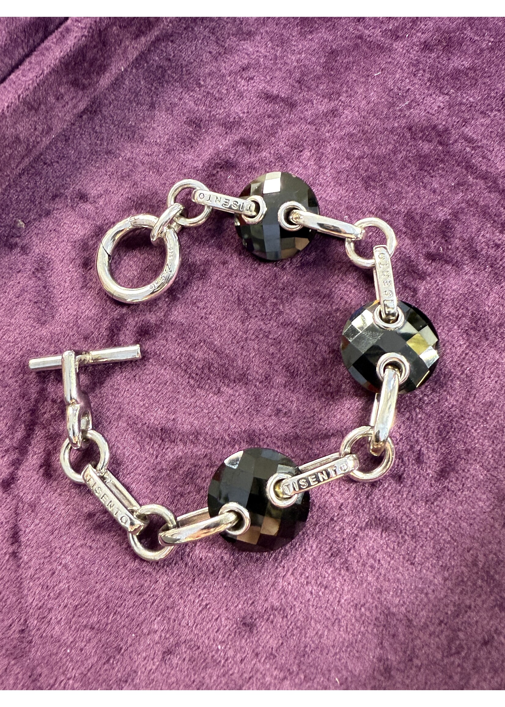 Vintage & Occasion Occasion zilveren  bedelarmband Ti Sento zilver  met zwart