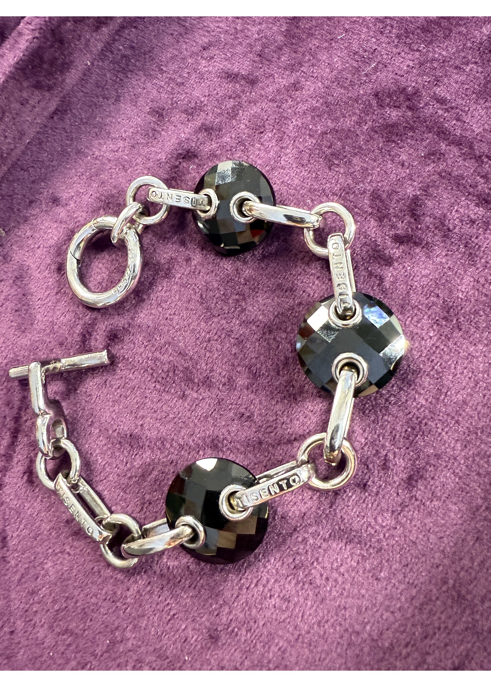 Vintage & Occasion Occasion zilveren  bedelarmband Ti Sento zilver  met zwart