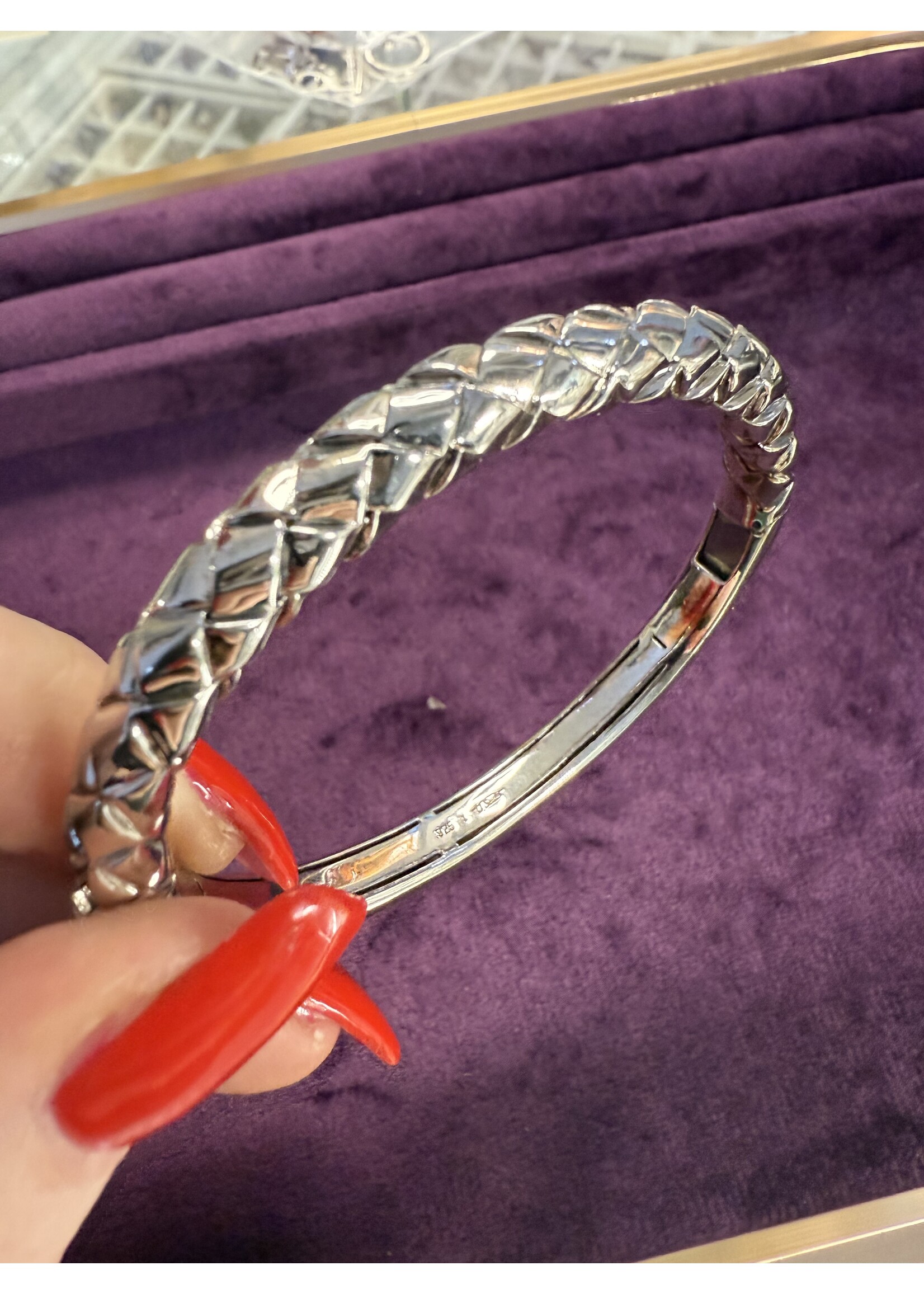 Occasion zilveren bangle Ti Sento zilver gevlochten